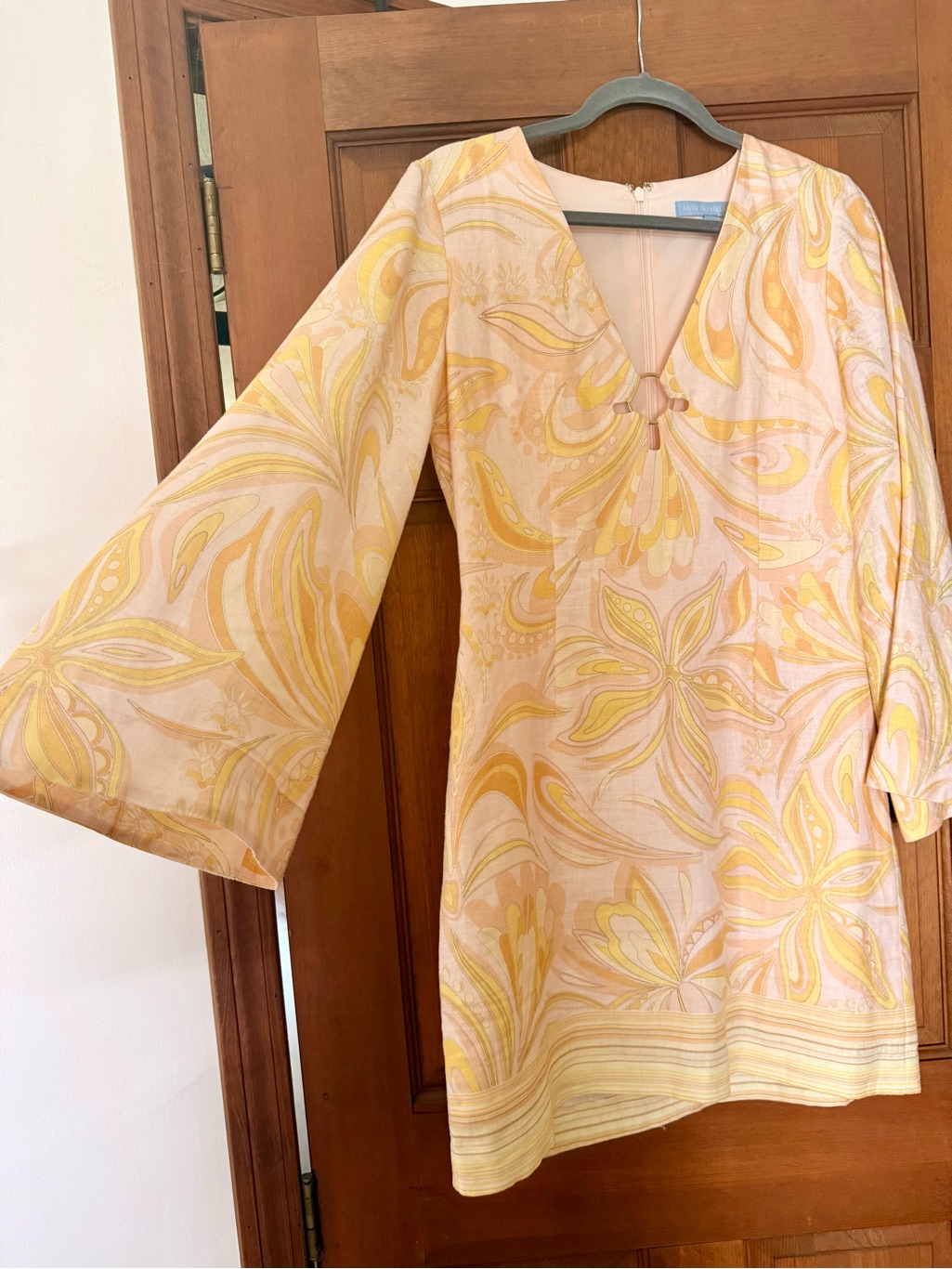 Antonio Melani Linen Yellow Shift Dress